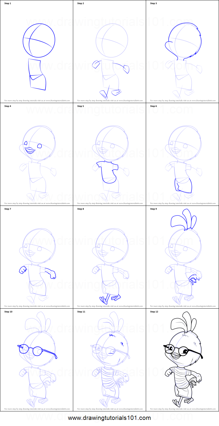 751x1459 How To Draw Chicken Little Printable Step - Chicken Little Drawing