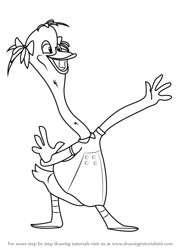 598x844 Learn How To Draw Goosey Loosey From Chicken Little - Chicken Little Drawing
