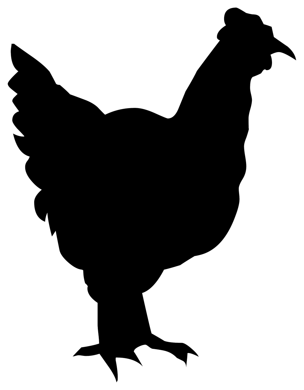 997x1280 silhouette, drawing, outline, chicken, poultry - Chicken Outline Drawing