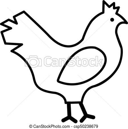 450x452 Outline Chicken - Chicken Outline Drawing