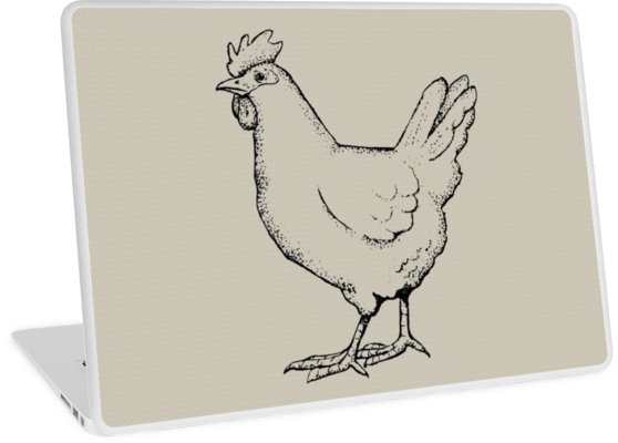 558x400 chicken outline art hen drawing of a chicken laptop skins - Chicken Outline Drawing