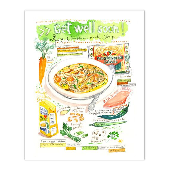 570x570 Get Well Soon ! Spicy Chicken Noodle Soup Recipe Print My Recipe - Chicken Soup Drawing