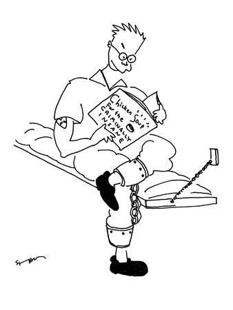 338x450 Prisoner In Cell Block With Shackles On Legs Reads 'chicken Soup - Chicken Soup Drawing