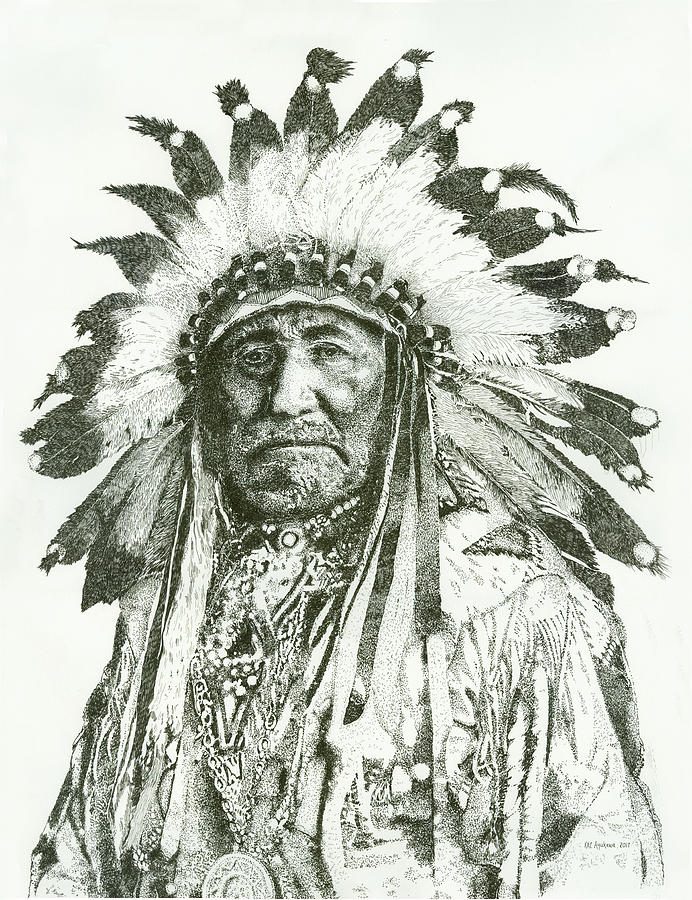 692x900 indian chief drawing - Chief Drawing