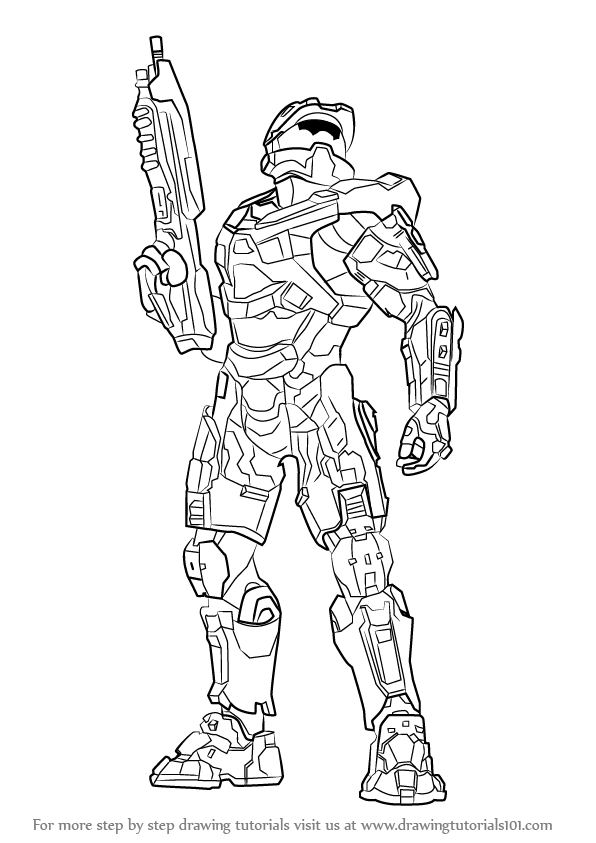 596x843 learn how to draw master chief from halo - Chief Drawing