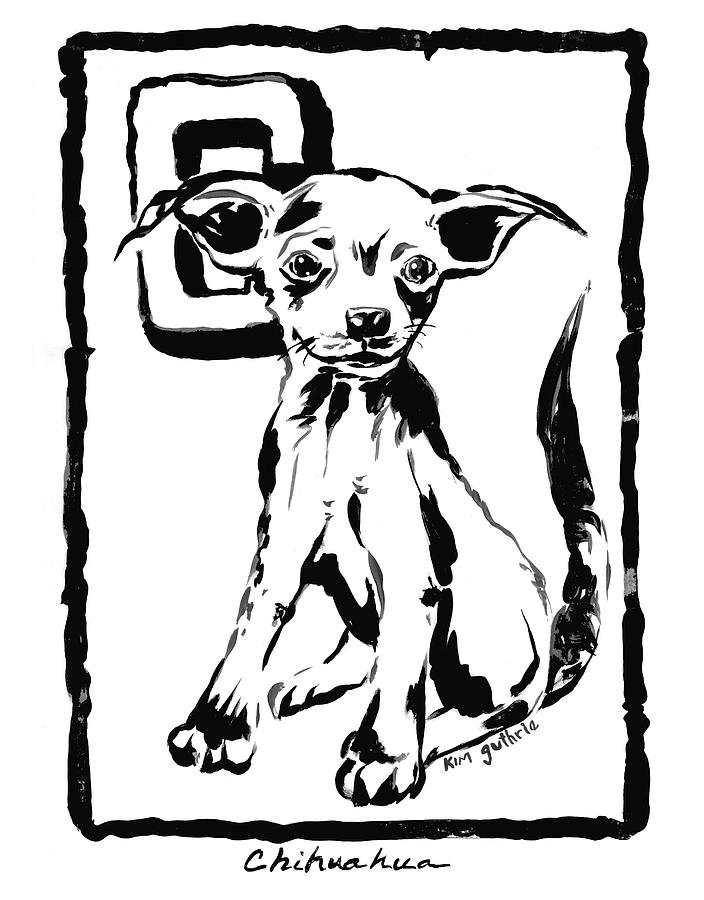 704x900 dog drawing chihuahua painting - Chihuahua Dog Drawing