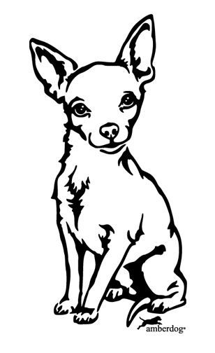308x504 Embroidery Dog Stencil, Chihuahua - Chihuahua Drawing