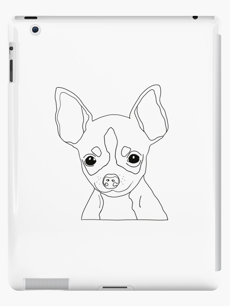 750x1000 chihuahua drawing ipad cases skins - Chihuahua Line Drawing