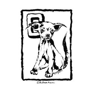 300x300 dog drawing chihuahua painting - Chihuahua Line Drawing