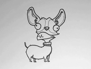 352x267 how to draw a cartoon chihuahua - Chihuahua Line Drawing