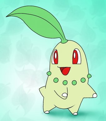340x386 How To Draw Chikorita Pokemon - Chikorita Drawing