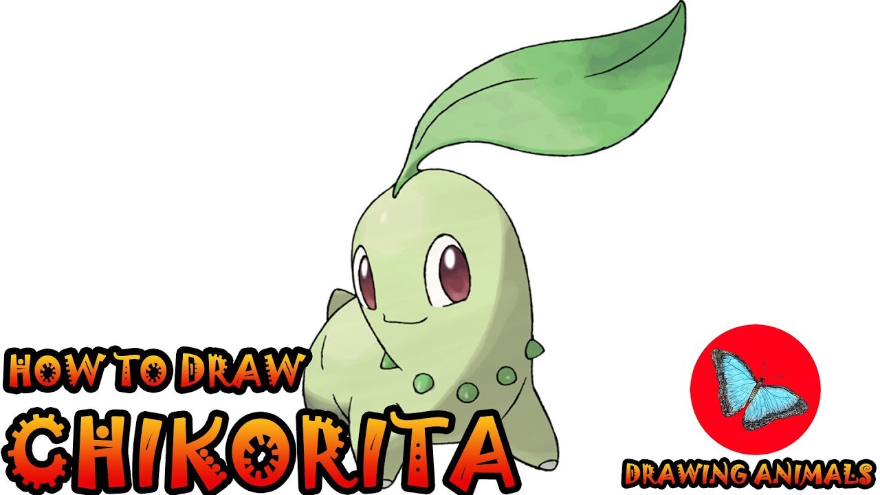 1280x720 How To Draw Chikorita Pokemon Coloring And Drawing For Kids - Chikorita Drawing