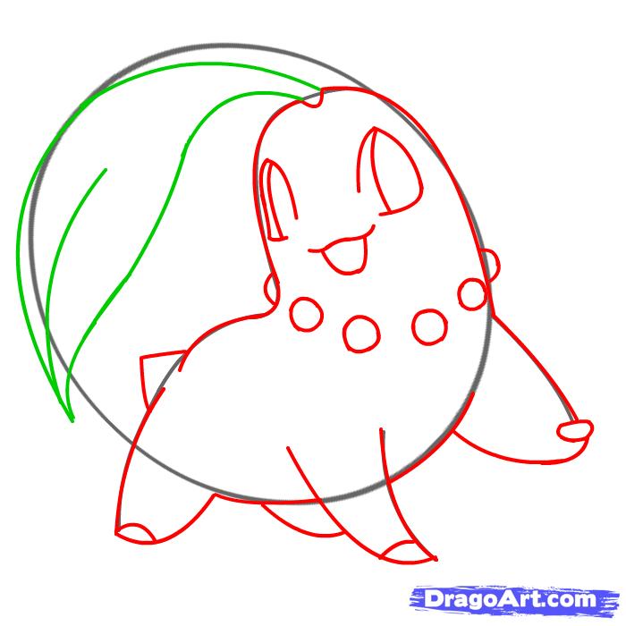 700x700 How To Draw Chikorita, Pokemon, Step - Chikorita Drawing