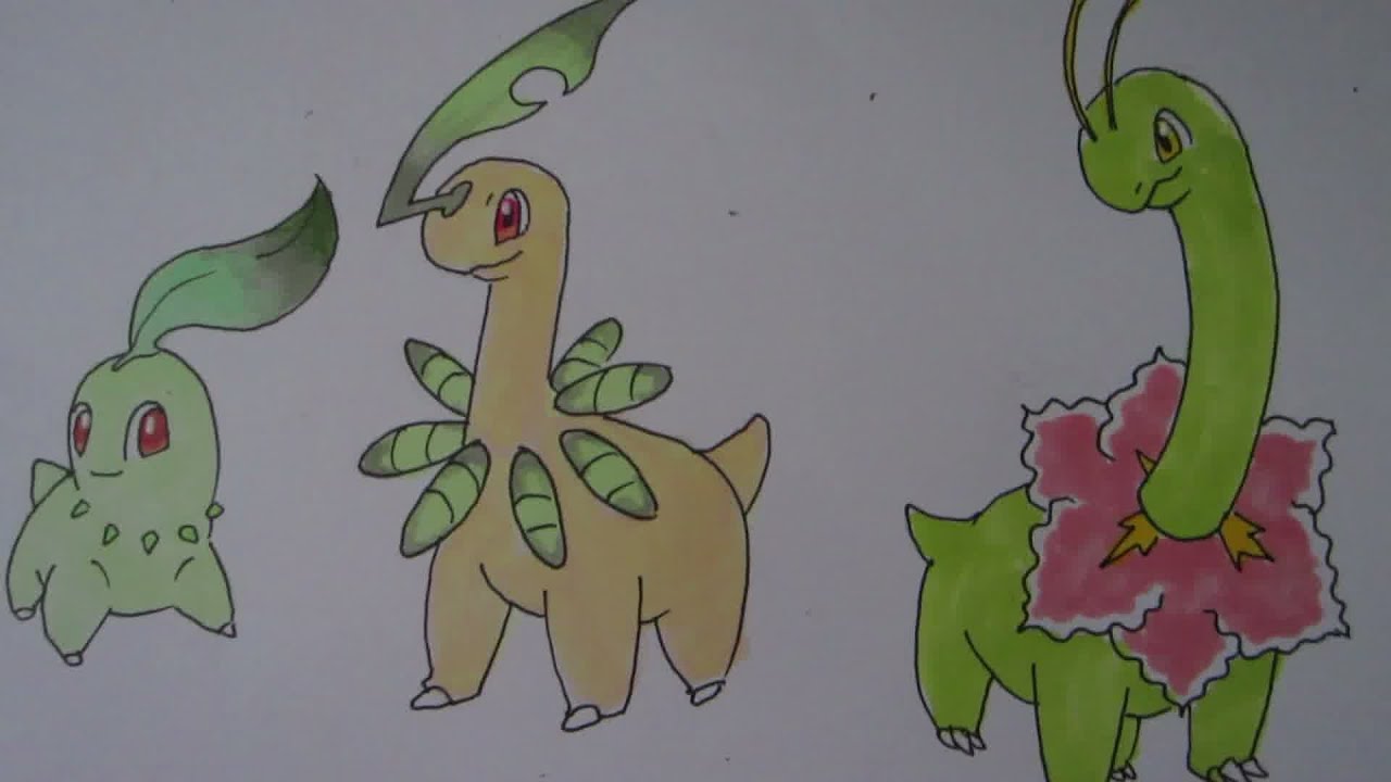 1280x720 How To Draw Pokemon Chikorita, Bayleef - Chikorita Drawing