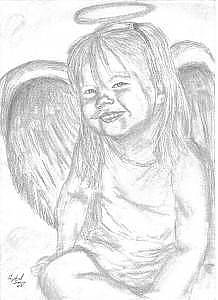 218x300 Child Angel Drawings - Child Angel Drawing