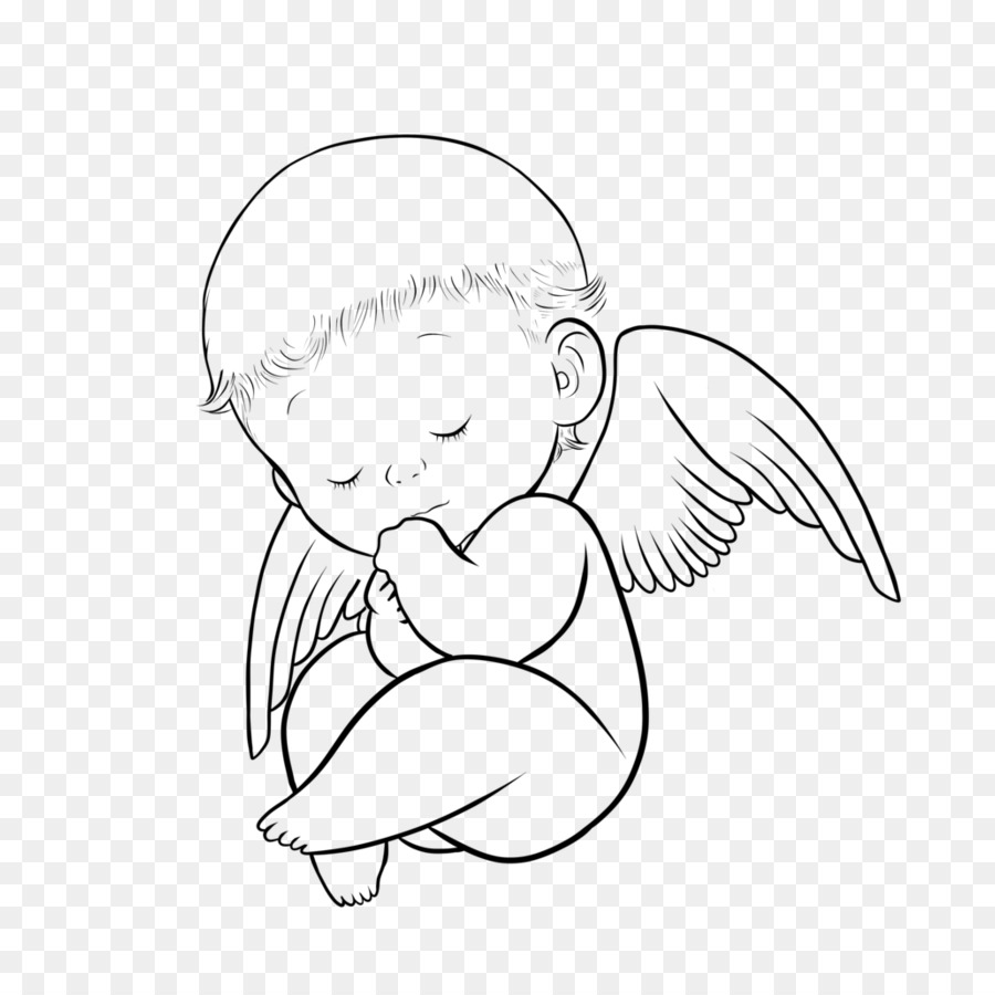 900x900 Child Drawing Angel For Free Download - Child Angel Drawing