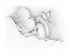236x179 Drawing Of Sleeping Angel Baby Lauren Eldridge Murray - Child Angel Drawing