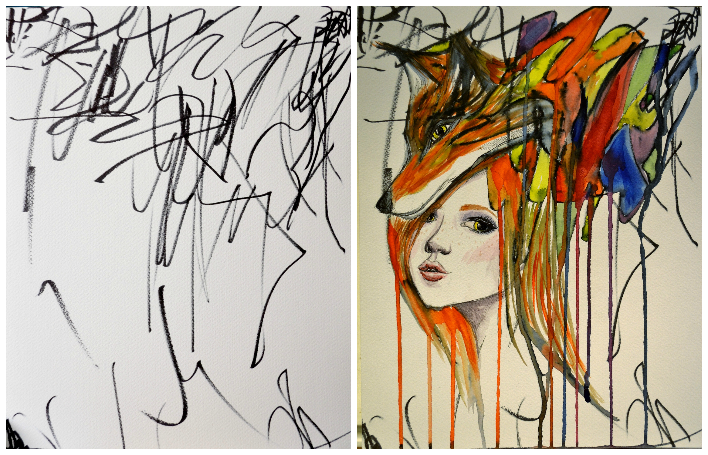 2333x1500 artist turns her year old's sketches into paintings bored panda - Child Art Drawing