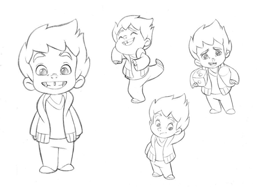 900x654 Little Boy Character Sketches Test For Mercury Filmworks - Child Cartoon Drawing