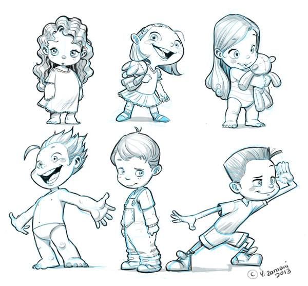 600x557 Cartoon Pics Of Children Image Group - Child Cartoon Drawing