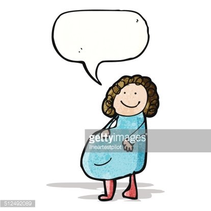414x414 Child's Drawing Of A Pregnant Woman Premium Clipart - Child Drawing Clipart
