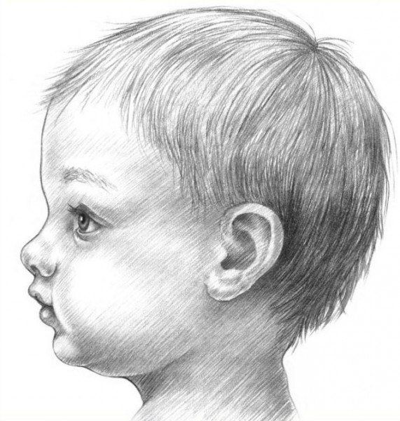 571x600 How To Draw A Baby's Face In Profile Awesome Handmade Things - Child Face Drawing