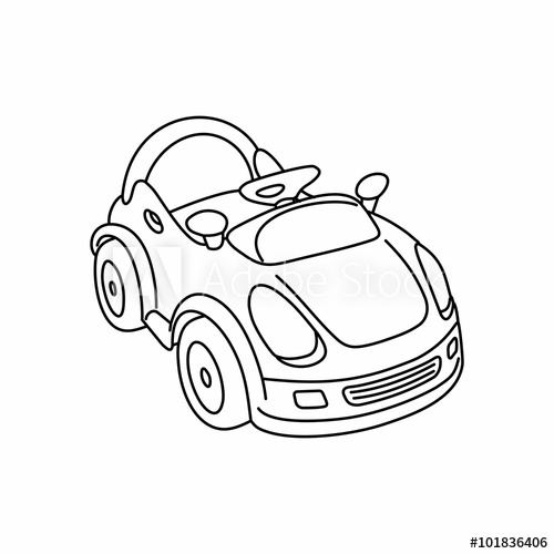 500x500 Child Car Outline Drawing - Child Outline Drawing