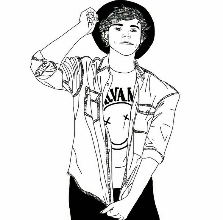 720x709 Tumblr Boy Outline Nope Just Ashton - Child Outline Drawing