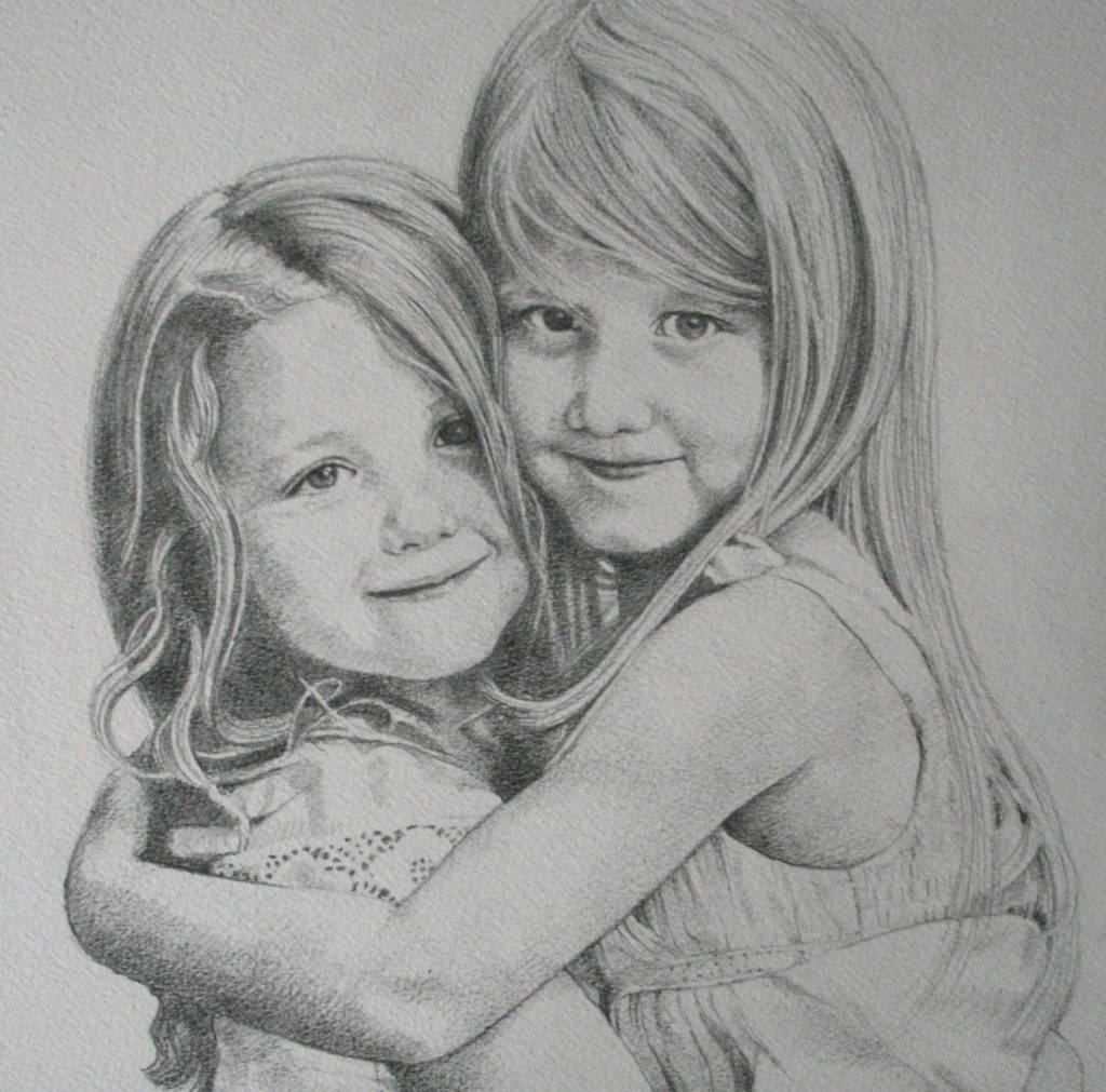1024x1011 Personalised Family Child Portrait Drawing - Child Portrait Drawing