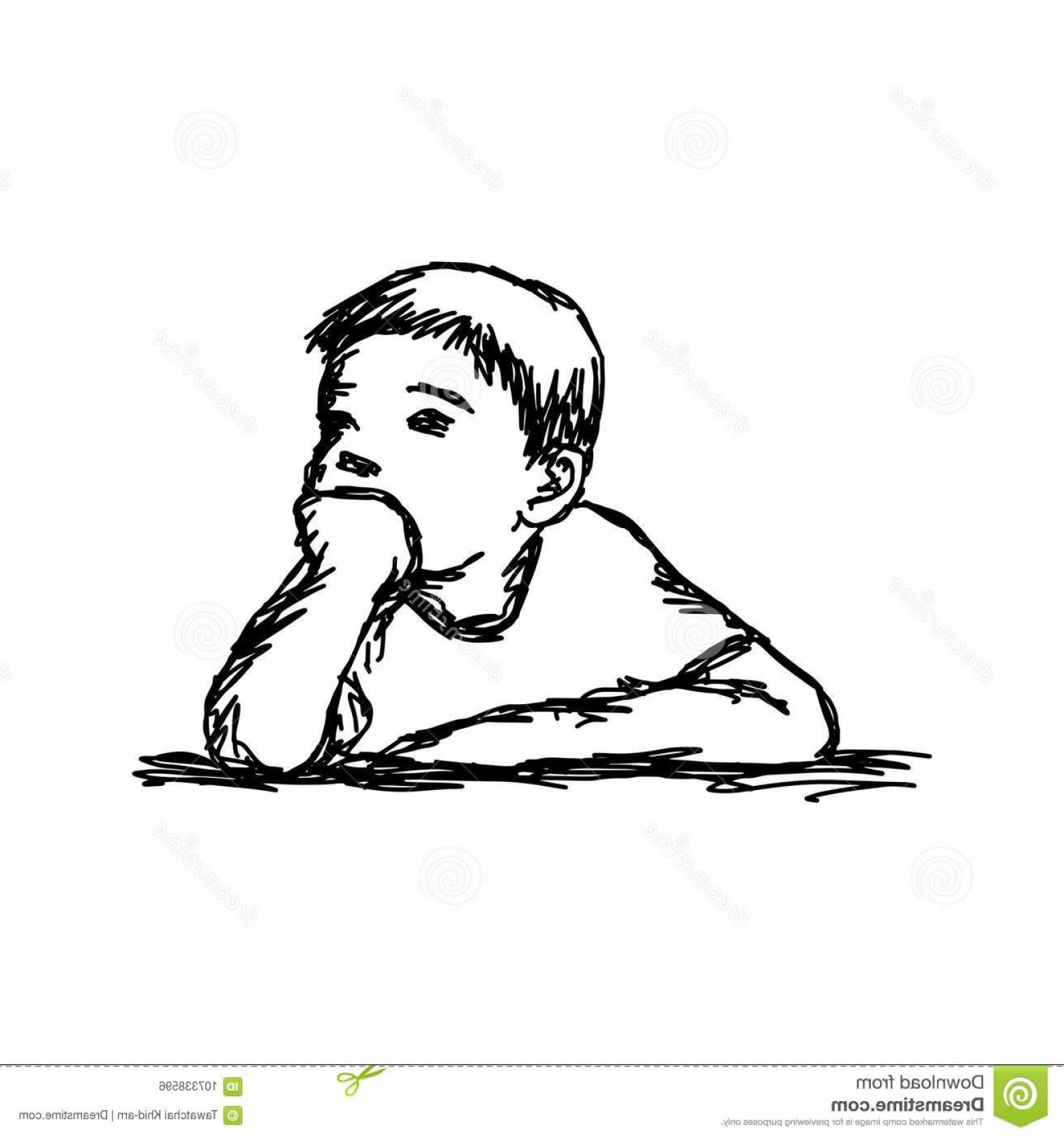 1560x1668 Person Thinking Vector Drawing Soidergi - Child Thinking Drawing