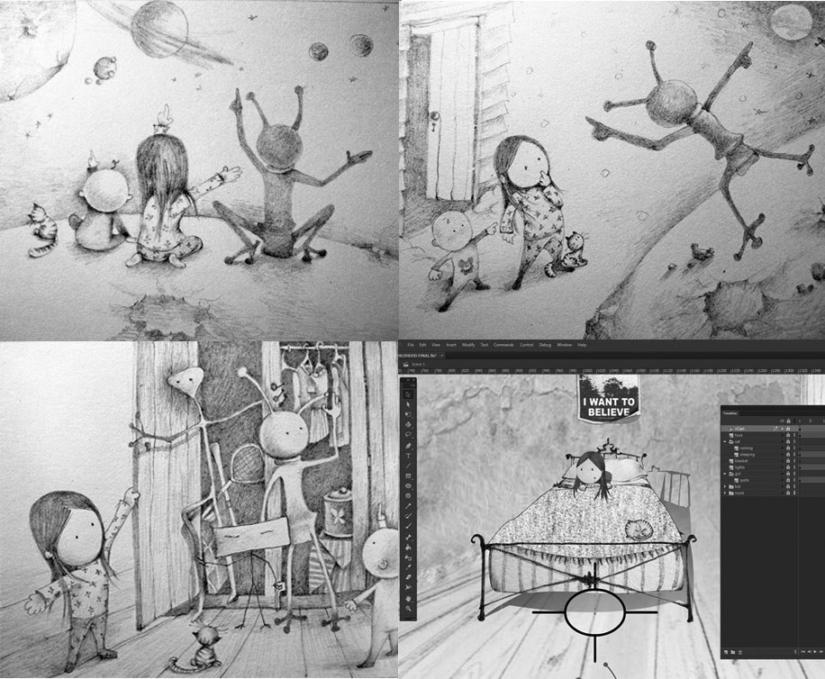 916x754 storyboard drawing - Childhood Drawing