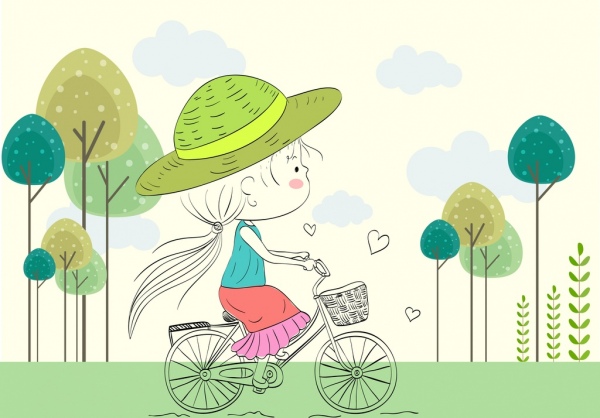 600x418 childhood drawing cute girl design handdrawn sketch free vector - Childhood Drawing