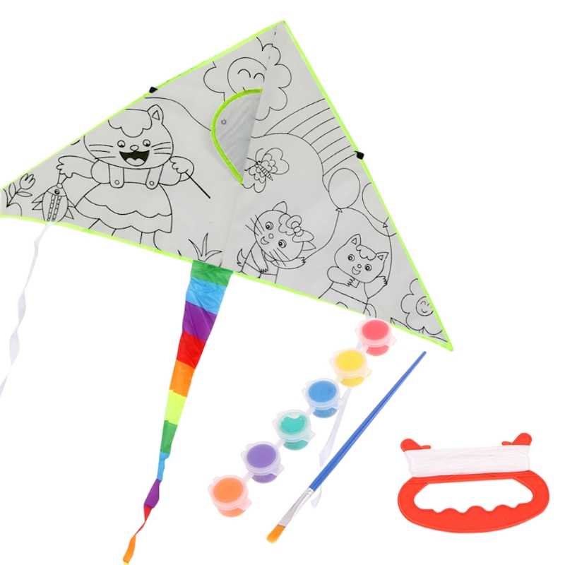 800x800 detail feedback questions about new diy painting kite with drawing - Children Flying Kite Drawing