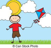 206x194 easy kite festival drawing - Children Flying Kite Drawing
