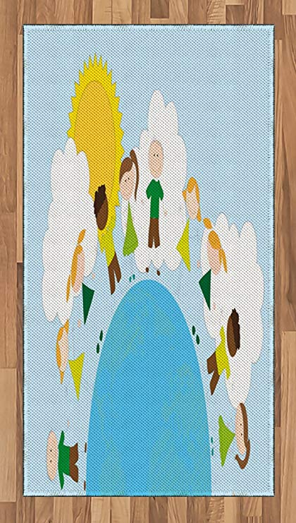 420x741 ambesonne world area rug, smiling kids over planet - Children Of The World Drawing