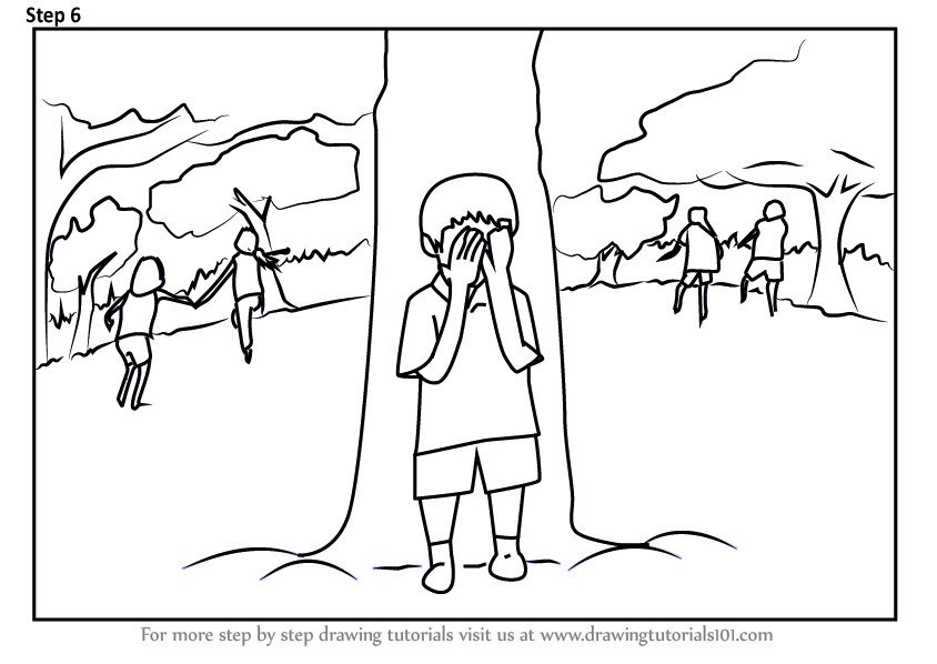 844x598 How To Draw Children Playing - Children Playing Drawing