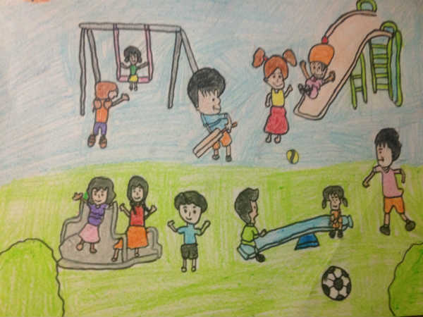 600x450 Interesting Paintings From Chitrakala Children's Day Painting - Childrens Day Drawing