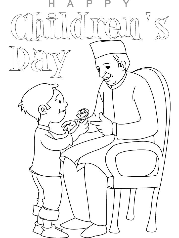 720x954 Printable Children's Day Coloring Pages For Kids Business - Childrens Day Drawing