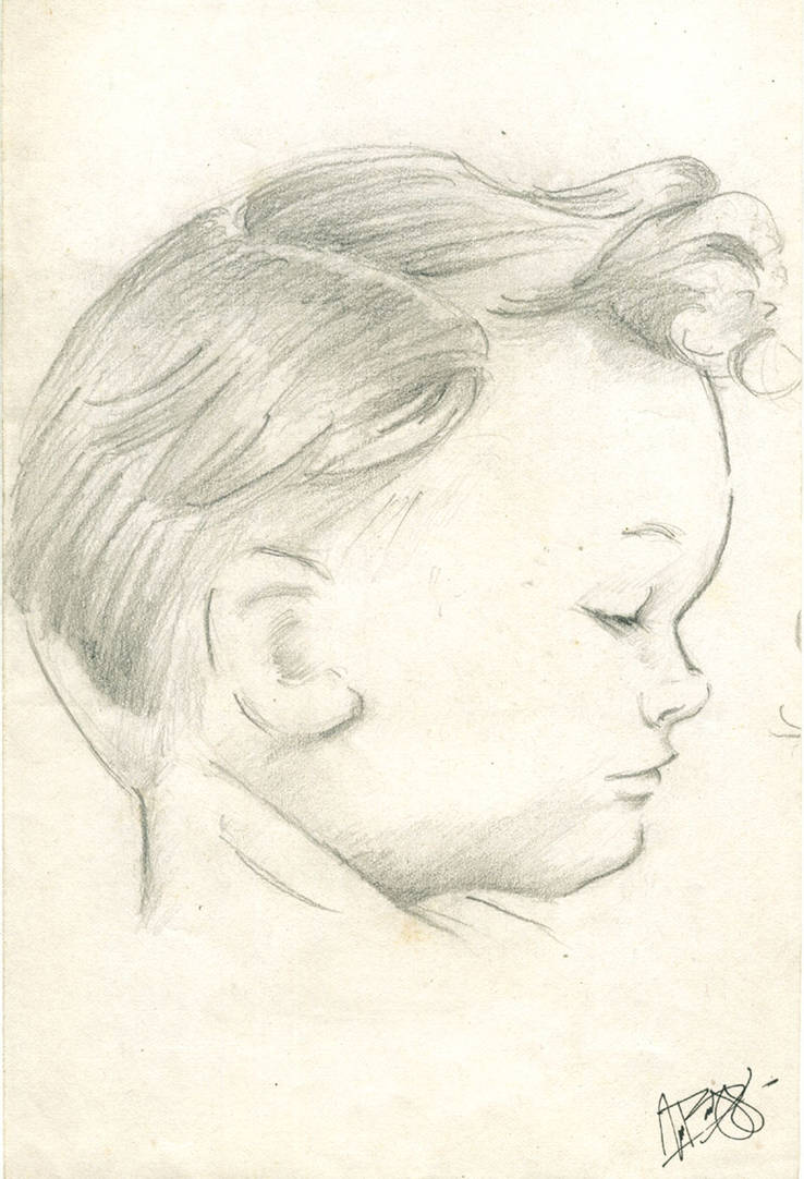 738x1082 child's face sideview - Childs Face Drawing