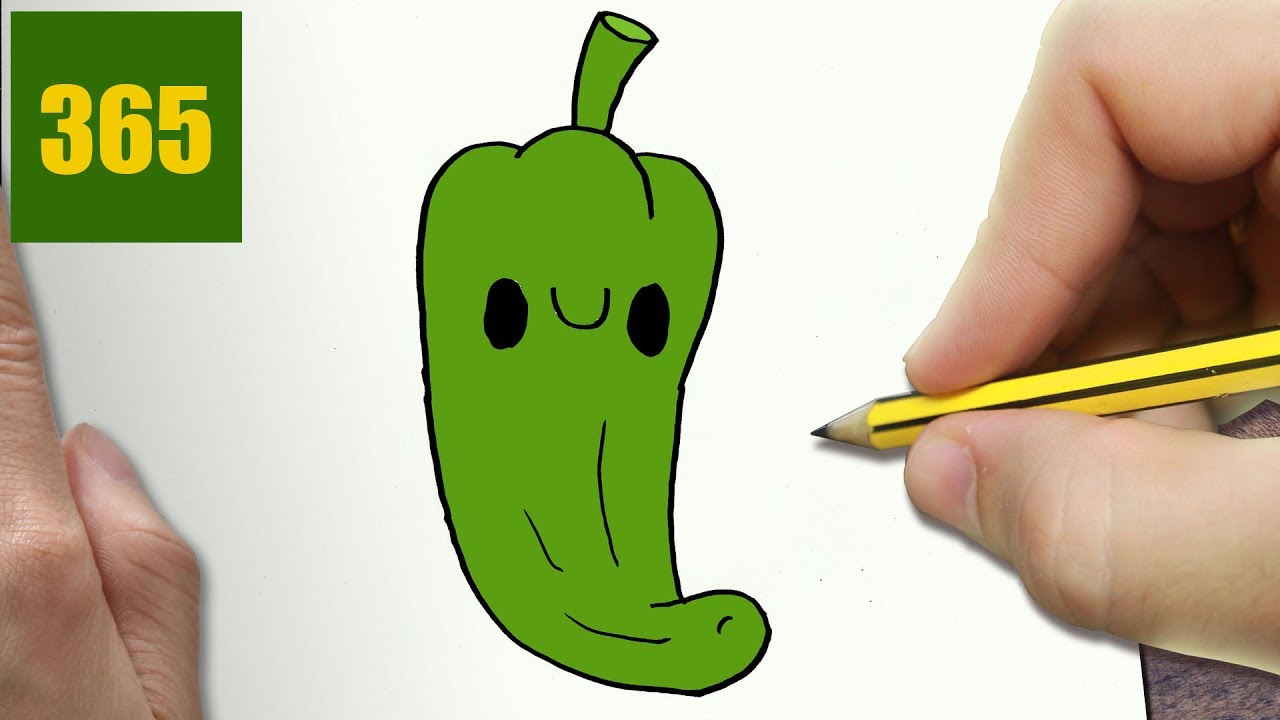 1280x720 how to draw a chile cute, easy step - Chile Drawing