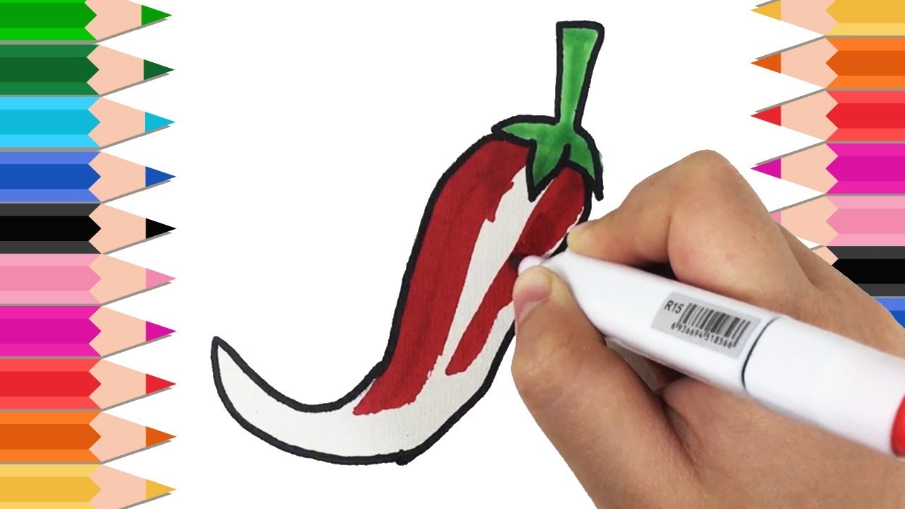 1280x720 how to draw and coloring pages chili pepper - Chili Pepper Drawing
