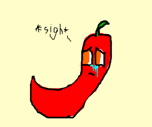 300x250 depressed red chili pepper drawing - Chili Pepper Drawing