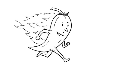 480x270 chilli pepper on fire running drawing animation clip - Chilli Drawing