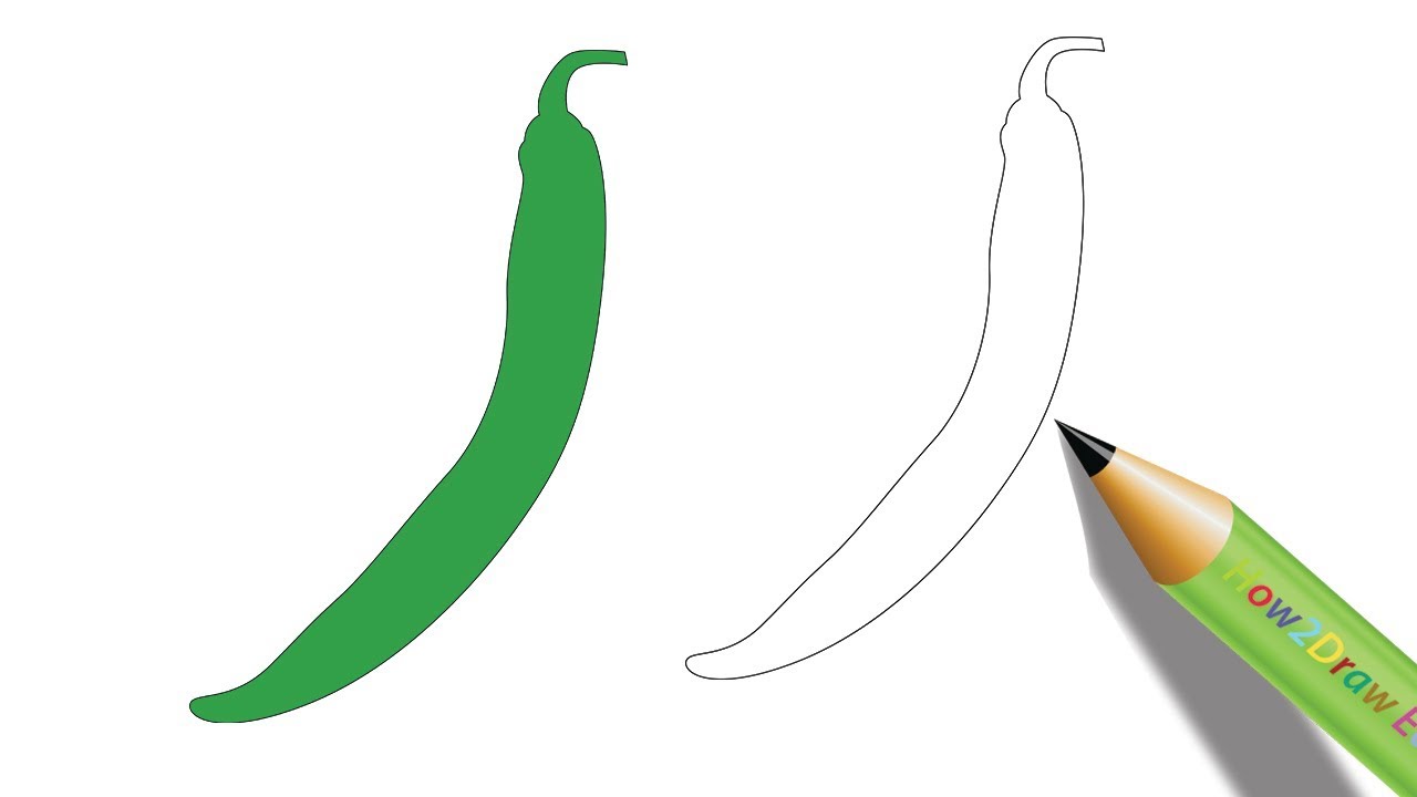 1280x720 how to draw a green chilli drawing - Chilli Drawing