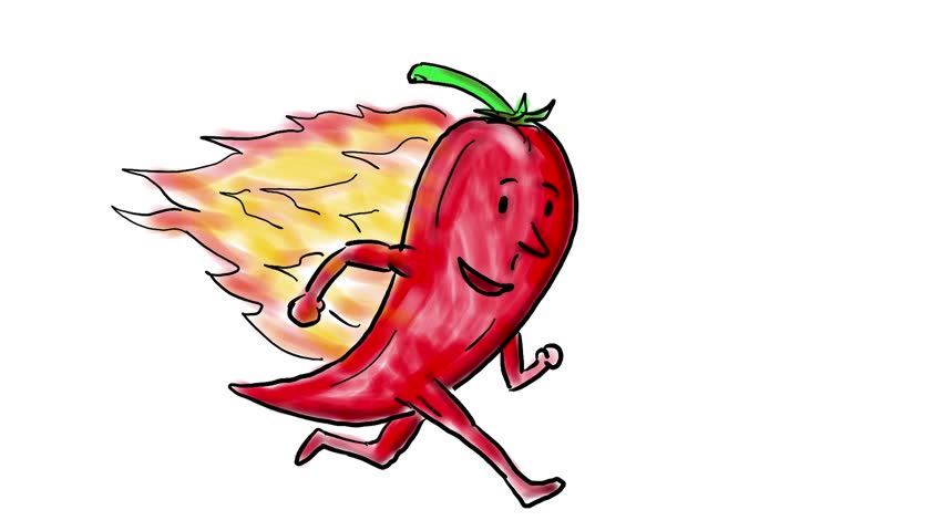 852x480 red chilli drawing stock video footage - Chilli Drawing