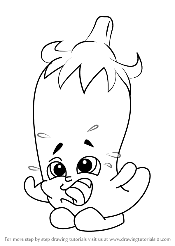 600x846 silly drawing learn how to draw silly chilli from shopkins - Chilli Drawing