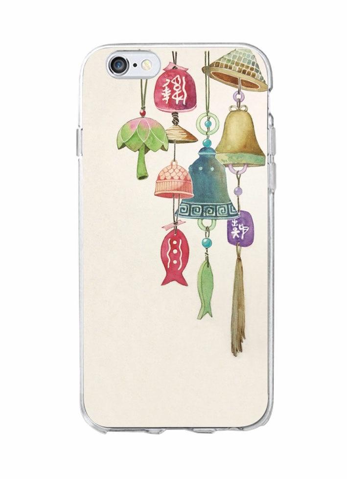 709x979 Korea Art Drawing Chime Wind Bells Moon Star Girl Floral Phone Case Fo - Chime Drawing