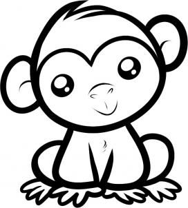 272x302 How To Draw A Chimpanzee For Kids - Chimp Drawing