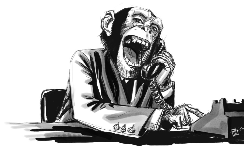 960x594 Tim Heitz Art Nerd Chimp Drawing No - Chimp Drawing