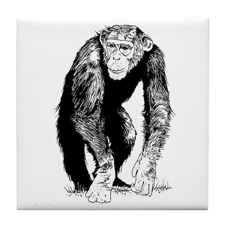 460x460 chimpanzee drawing coasters - Chimpanzee Drawing